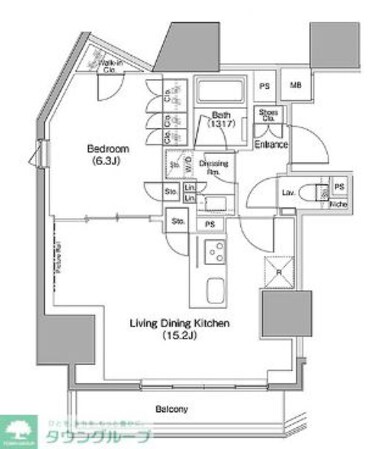 ザ・パークハビオ麻布十番の物件間取画像